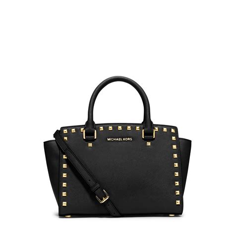 michael kors selma medium studded leather|Michael Kors Selma Medium Saffiano Leather Satchel Studded/Love.